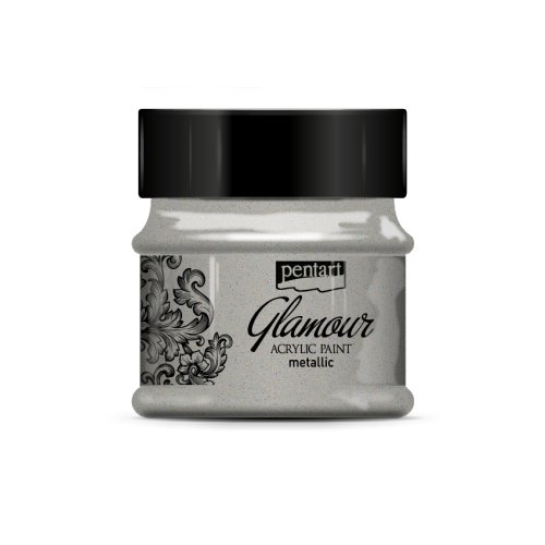 Akrylová barva metalická zářivá PENTART 50 ml PLATINOVÁ