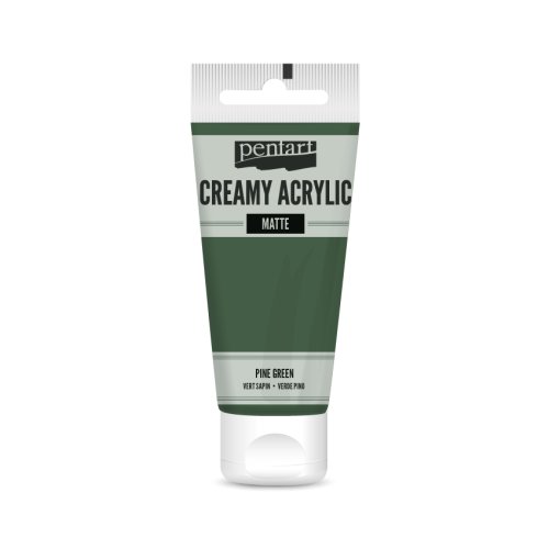 Krémová akrylová barva matná PENTART 60 ml BOROVICOVÁ ZELENÁ