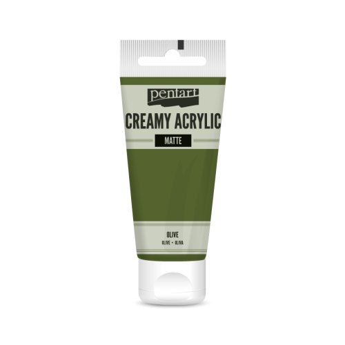 Krémová akrylová barva matná PENTART 60 ml OLIVOVÁ