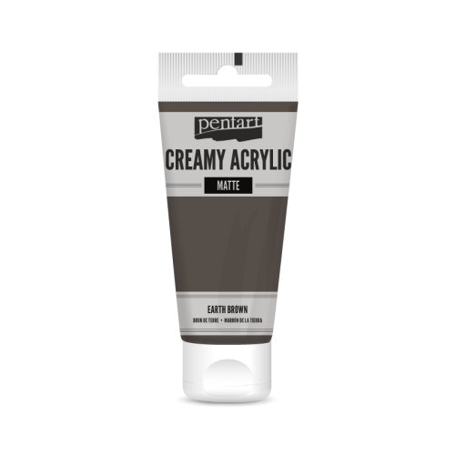 Krémová akrylová barva matná PENTART 60 ml ZEMĚ HNĚDÁ