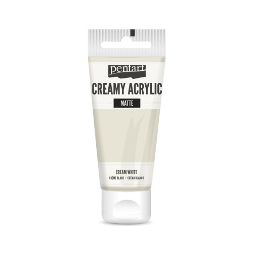 Krémová akrylová barva matná PENTART 60 ml KRÉMOVÁ BÍLÁ