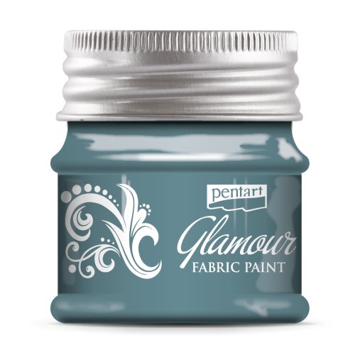 Barva na textil a kůži zářivá PENTART 50 ml STŘÍBŘITĚ TYRKYSOVÁ