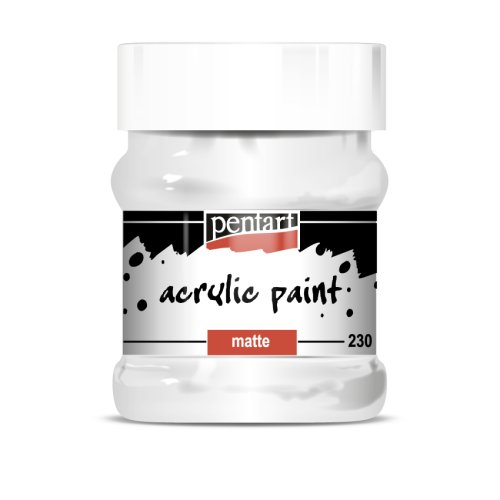Akrylová barva matná PENTART 230 ml TITANOVÁ BÍLÁ