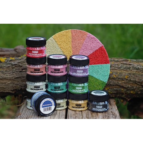 Korálky skleněné MICROBEADS PENTART 40 g PERLEŤOVÁ BÍLÁ - Microbeads_img2.jpg