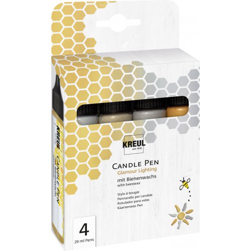 Sada CANDLE PEN KREUL voskové pero pro malování svíček 4 barvy GLAMOUR - Odkaz
