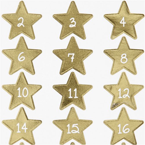 Samolepky - ČÍSLA NA ADVENTNÍ KALENDÁŘ, 1 list - obrázek