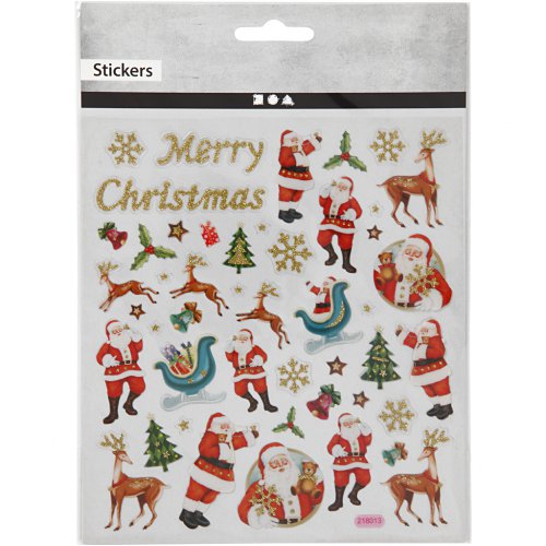 Samolepky - MERRY CHRISTMAS, 1 list - obrázek