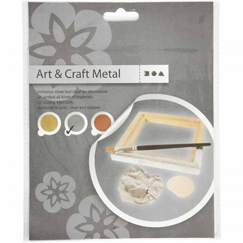 Metalické plátky 160 x 160 mm 25 listů STŘÍBRNÁ - obrázek