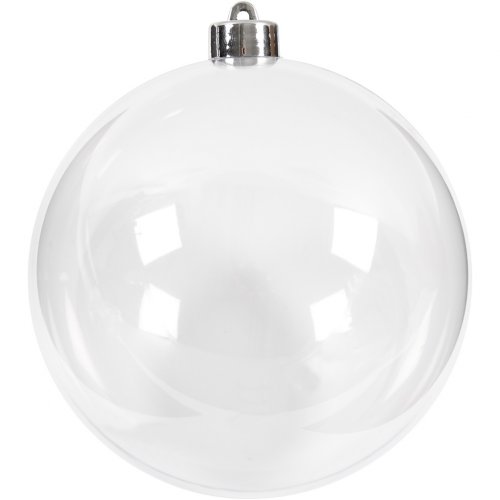 Vánoční plastová baňka , průměr 13,6 cm, transparentní