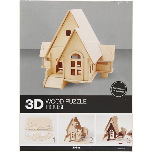 DŮM S RAMPOU 3D dřevěná stavebnice - obrázek