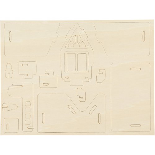 DŮM S BALKONEM 3D dřevěná stavebnice - obrázek