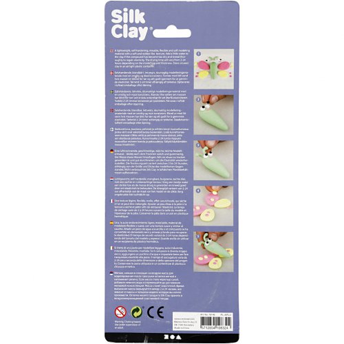 Samotvrdnoucí modelovací lehká hmota Silk Clay SADA 3 barev - SVĚTLÁ ZELENÁ, NEON RŮŽOVÁ, NEON ŽLUTÁ - obrázek