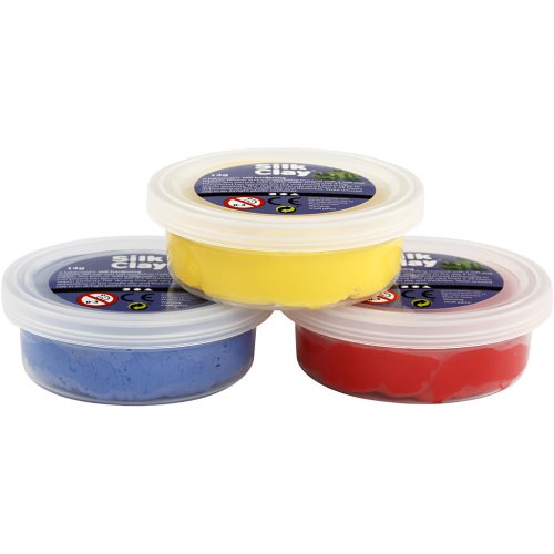 Samotvrdnoucí modelovací lehká hmota Silk Clay SADA 3 barev - MODRÁ, ČERVENÁ, ŽLUTÁ - obrázek