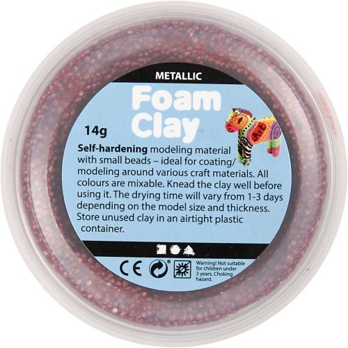 Samotvrdnoucí modelovací pěnová kuličková hmota Foam Clay SADA 6 METALICKÝCH SYTÝCH BAREV - obrázek