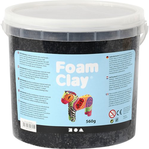 Samotvrdnoucí modelovací pěnová kuličková hmota Foam Clay ČERNÁ 560 g