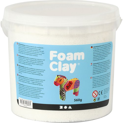 Samotvrdnoucí modelovací pěnová kuličková hmota Foam Clay BÍLÁ 560g