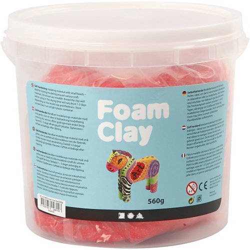 Samotvrdnoucí modelovací pěnová kuličková hmota Foam Clay ČERVENÁ 560g - obrázek