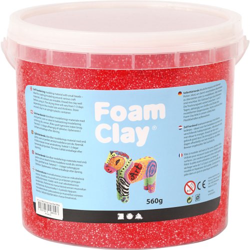 Samotvrdnoucí modelovací pěnová kuličková hmota Foam Clay ČERVENÁ 560g