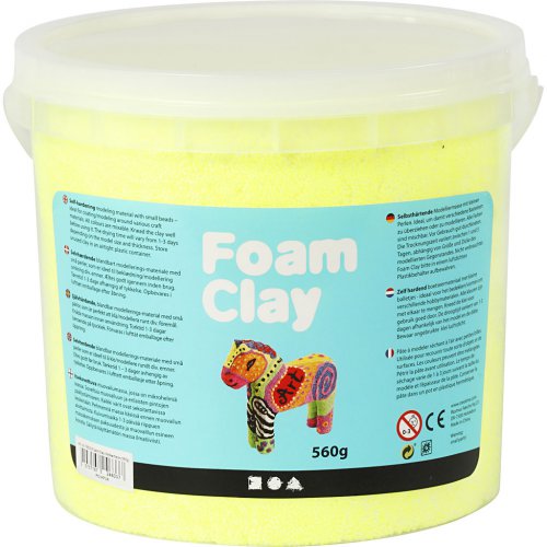 Samotvrdnoucí modelovací pěnová kuličková hmota Foam Clay NEON ŽLUTÁ 560g