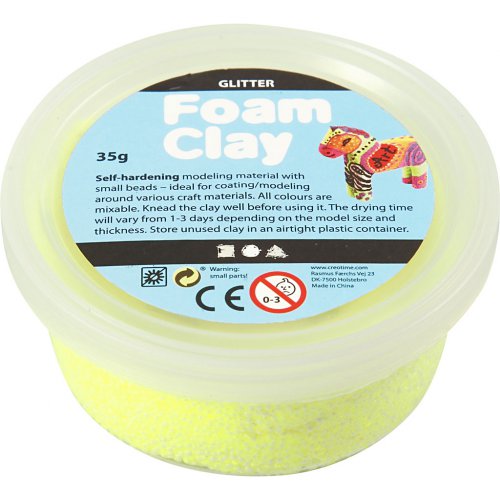 Samotvrdnoucí modelovací pěnová kuličková hmota Foam Clay 35g ŽLUTÁ TŘPYTIVÁ