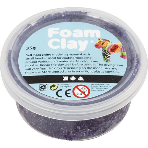 Samotvrdnoucí modelovací pěnová kuličková hmota Foam Clay 35g FIALOVÁ - obrázek