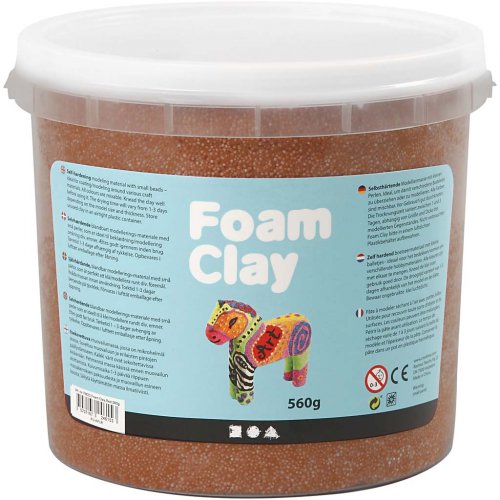 Samotvrdnoucí modelovací pěnová kuličková hmota Foam Clay HNĚDÁ 560g