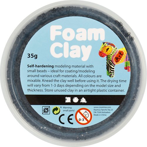Samotvrdnoucí modelovací pěnová kuličková hmota Foam Clay 35g ČERNÁ - obrázek
