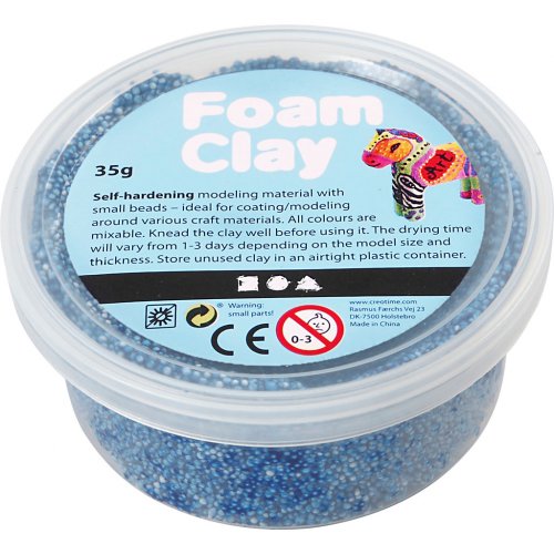 Samotvrdnoucí modelovací pěnová kuličková hmota Foam Clay 35g MODRÁ
