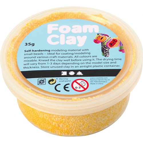 Samotvrdnoucí modelovací pěnová kuličková hmota Foam Clay 35g ŽLUTÁ