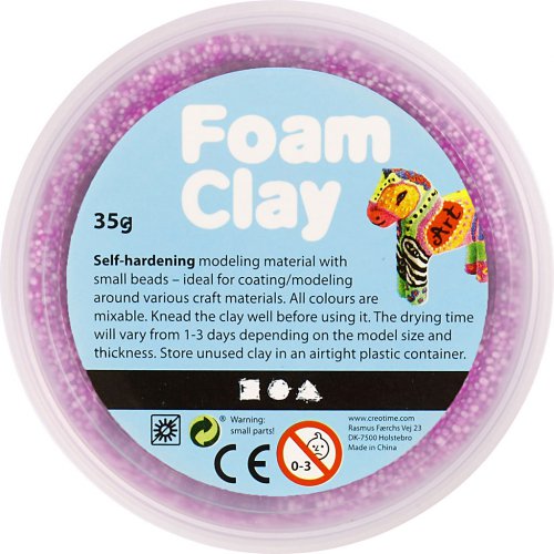 Samotvrdnoucí modelovací pěnová kuličková hmota Foam Clay 35g NEON FIALOVÁ - obrázek