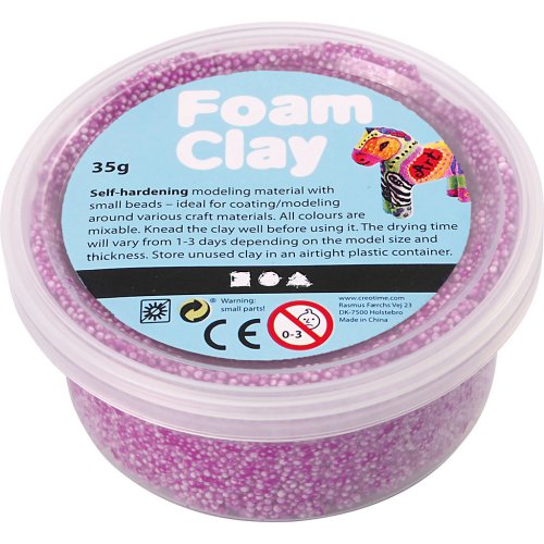 Samotvrdnoucí modelovací pěnová kuličková hmota Foam Clay 35g NEON FIALOVÁ