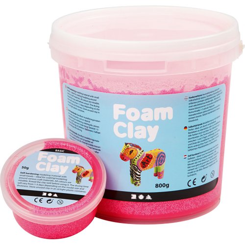 Samotvrdnoucí modelovací pěnová kuličková hmota Foam Clay 35g NEON RŮŽOVÁ - obrázek