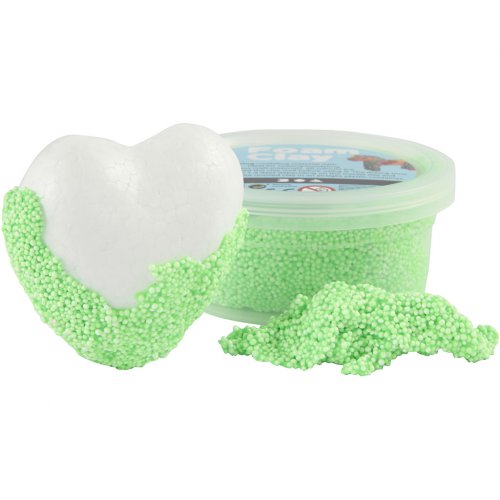 Samotvrdnoucí modelovací pěnová kuličková hmota Foam Clay 35g NEON ZELENÁ - obrázek