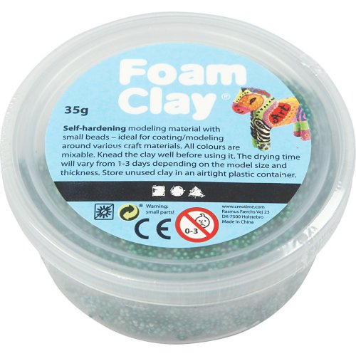 Samotvrdnoucí modelovací pěnová kuličková hmota Foam Clay 35g TMAVÁ ZELENÁ - obrázek