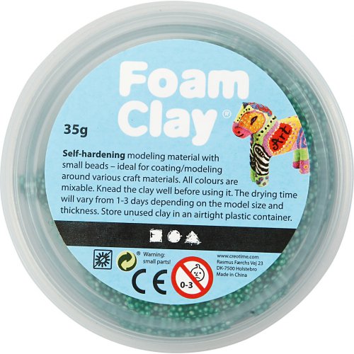 Samotvrdnoucí modelovací pěnová kuličková hmota Foam Clay 35g TMAVÁ ZELENÁ - obrázek