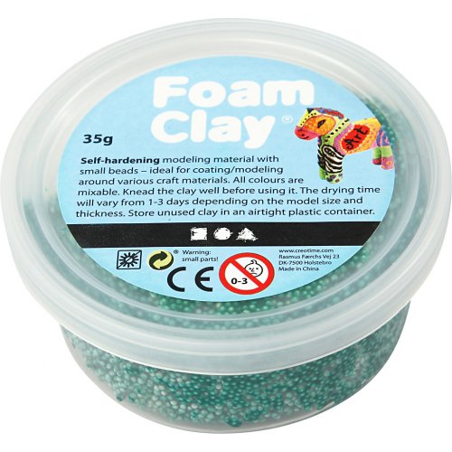 Samotvrdnoucí modelovací pěnová kuličková hmota Foam Clay 35g TMAVÁ ZELENÁ