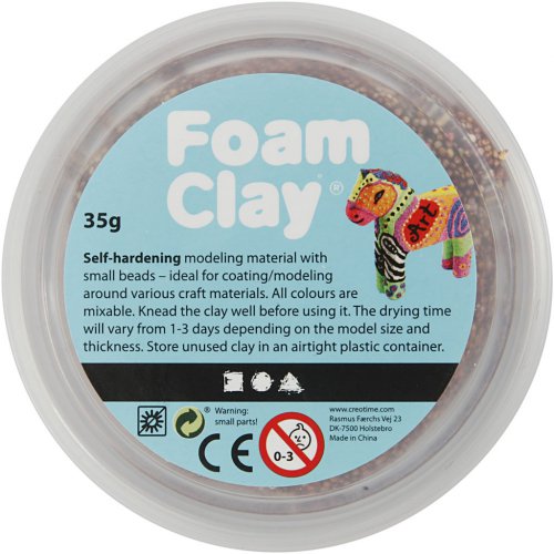 Samotvrdnoucí modelovací pěnová kuličková hmota Foam Clay 35g HNĚDÁ - obrázek