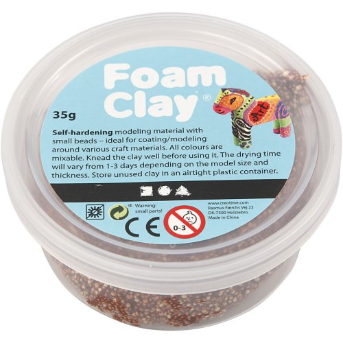 Samotvrdnoucí modelovací pěnová kuličková hmota Foam Clay 35g HNĚDÁ