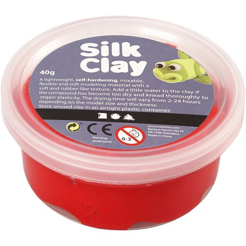 Samotvrdnoucí modelovací lehká hmota Silk Clay 40g ČERVENÁ