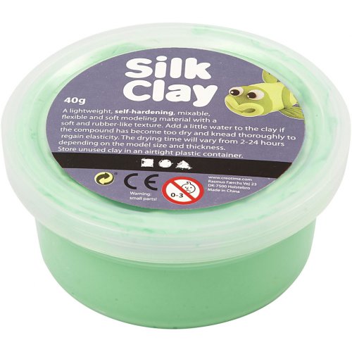 Samotvrdnoucí modelovací lehká hmota Silk Clay 40g SVĚTLÁ ZELENÁ