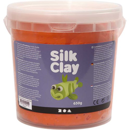 Samotvrdnoucí modelovací lehká hmota Silk Clay ORANŽOVÁ 650 g - obrázek
