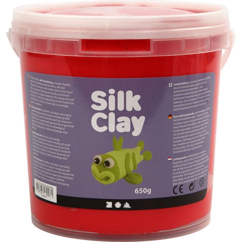 Samotvrdnoucí modelovací lehká hmota Silk Clay ČERVENÁ 650 g