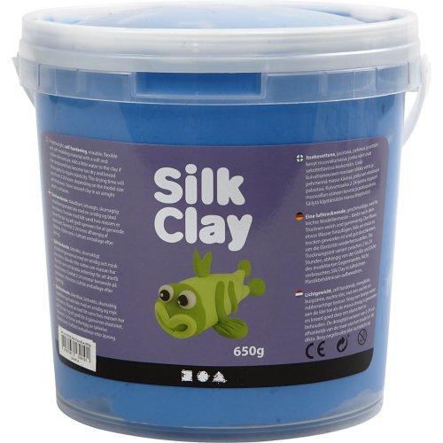 Samotvrdnoucí modelovací lehká hmota Silk Clay  MODRÁ 650 g