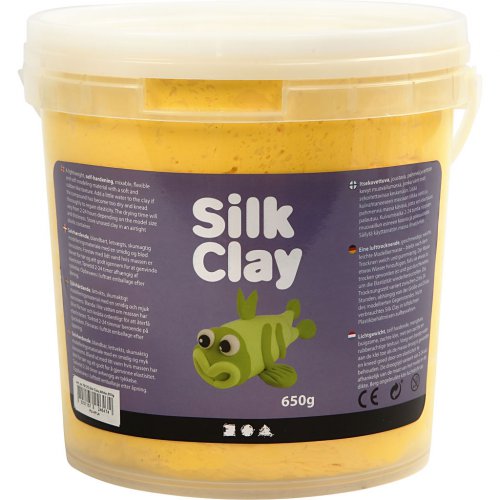 Samotvrdnoucí modelovací lehká hmota Silk Clay  ŽLUTÁ 650 g