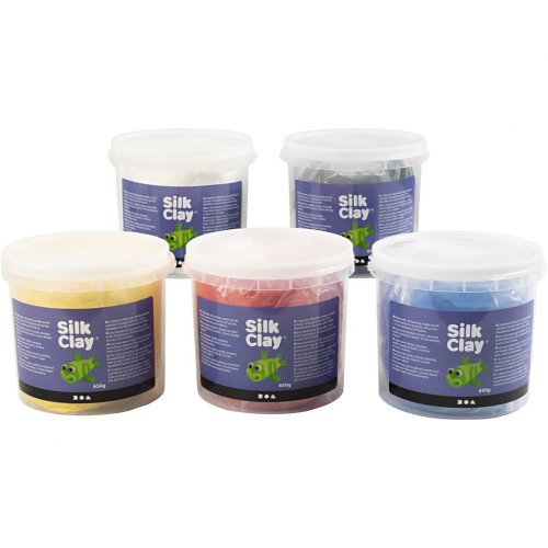 Samotvrdnoucí modelovací lehká hmota Silk Clay SADA 5 barev