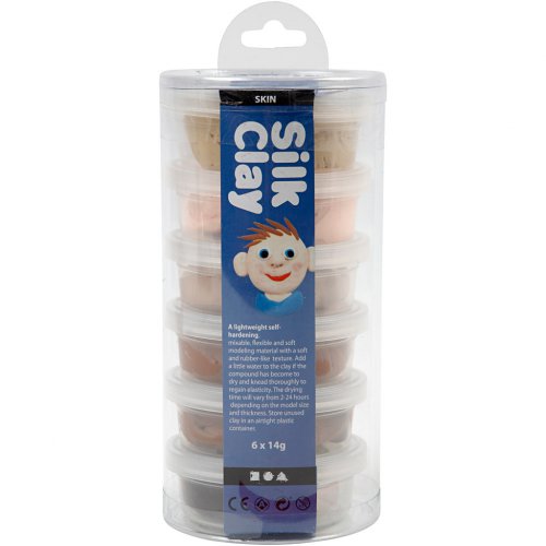 Samotvrdnoucí modelovací lehká hmota Silk Clay SADA 6 barev  TĚLOVÉ BARVY - obrázek