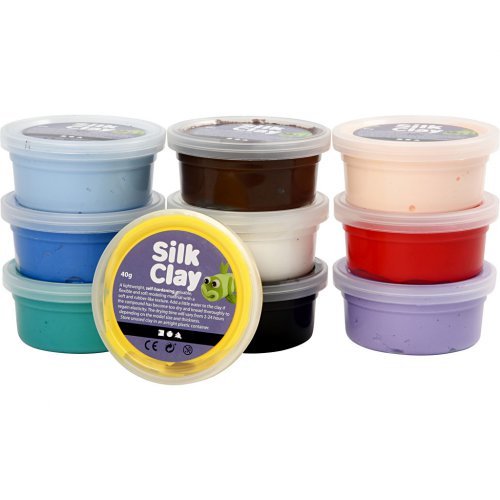 Samotvrdnoucí modelovací lehká hmota Silk Clay SADA 10 barev ZÁKLADNÍ BARVY