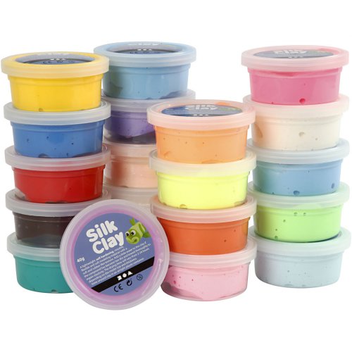 Samotvrdnoucí modelovací lehká hmota Silk Clay  SADA 20 x 40 g barev