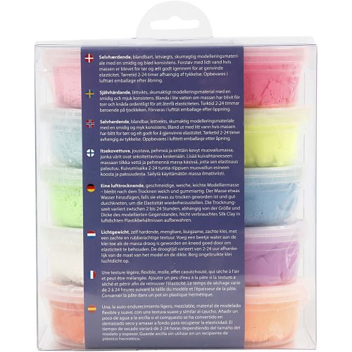 Samotvrdnoucí modelovací lehká hmota Silk Clay SADA 10 barev NEONOVÉ BARVY - obrázek
