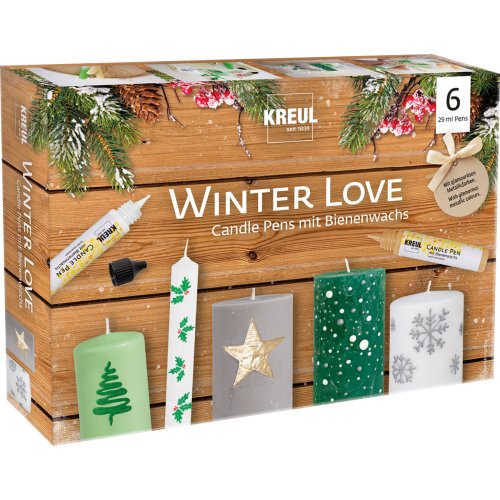 Sada CANDLE PEN KREUL voskové pero pro malování svíček WINTER LOVE - Odkaz